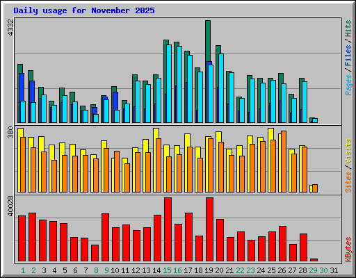 Daily usage for November 2025