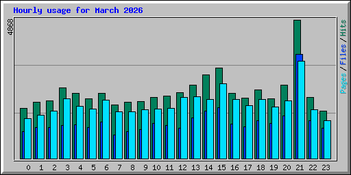 Hourly usage for March 2026